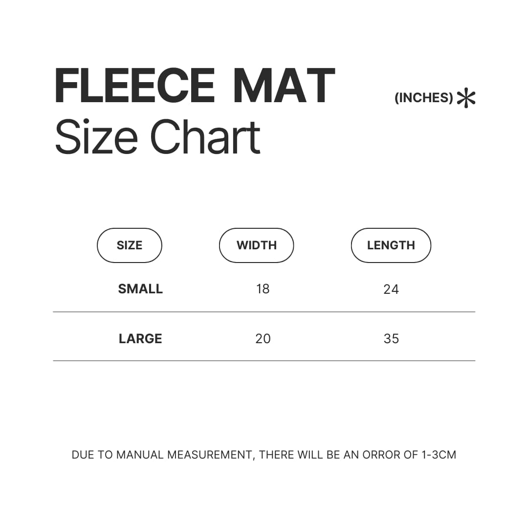 Fleece Mat Size Chart - Bungo Stray Dogs Shop